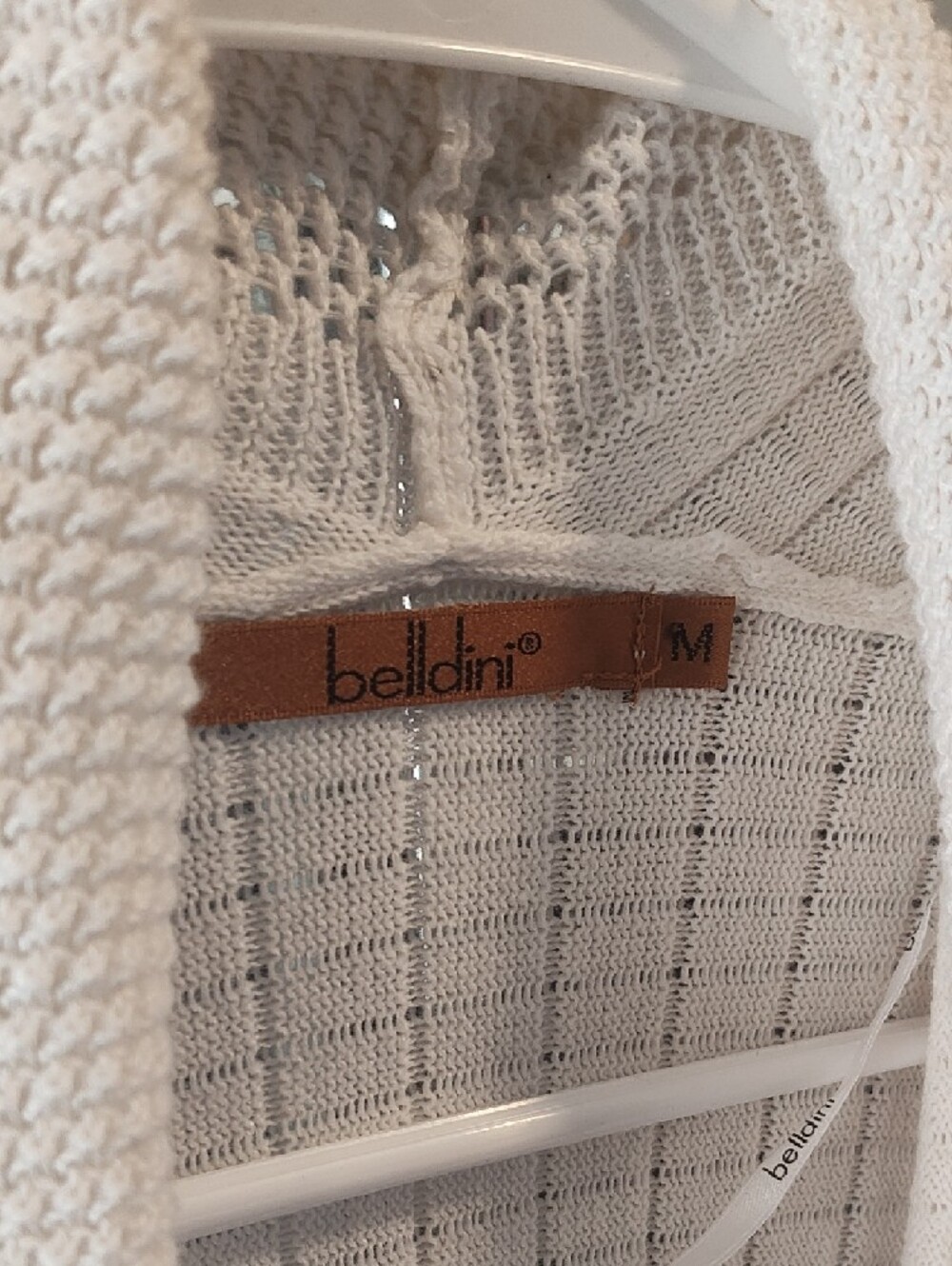 Belldini | Women's White Open-Front Ribbed Cardigan Sweater | 16 PTP - Picture 2 of 5